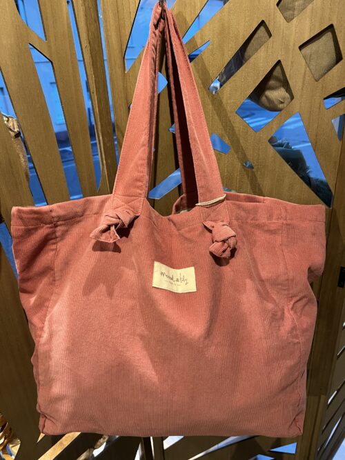 Cabas velours - Bois de rose