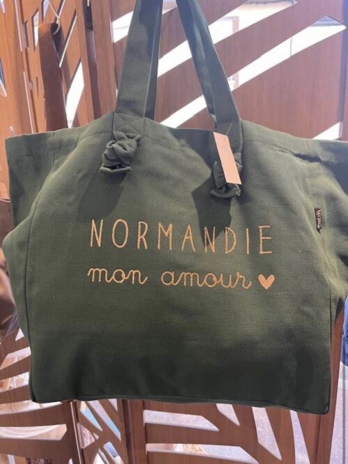 Cabas « Normandie mon amour » vert