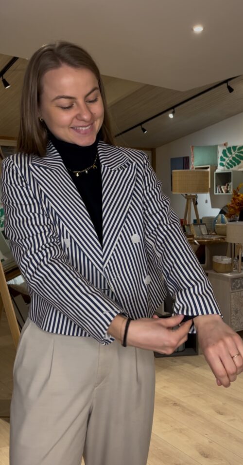 Veste à rayures bleues/blanches