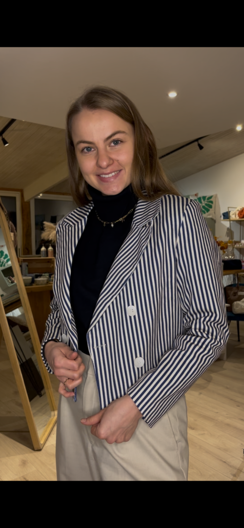 Veste à rayures bleues/blanches – Image 2