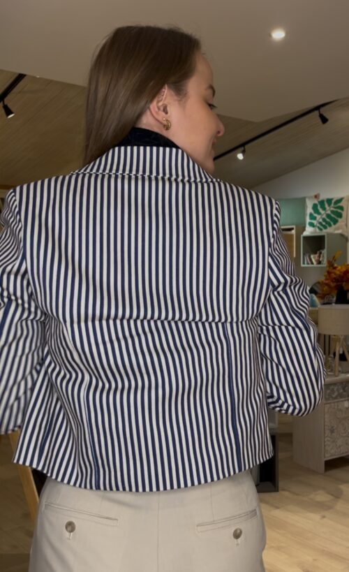 Veste à rayures bleues/blanches – Image 3